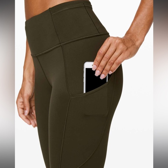 Lululemon Fast and Free Tight II 25" *Non-Reflective Nulux Dark Olive Size 0 - Picture 9 of 9